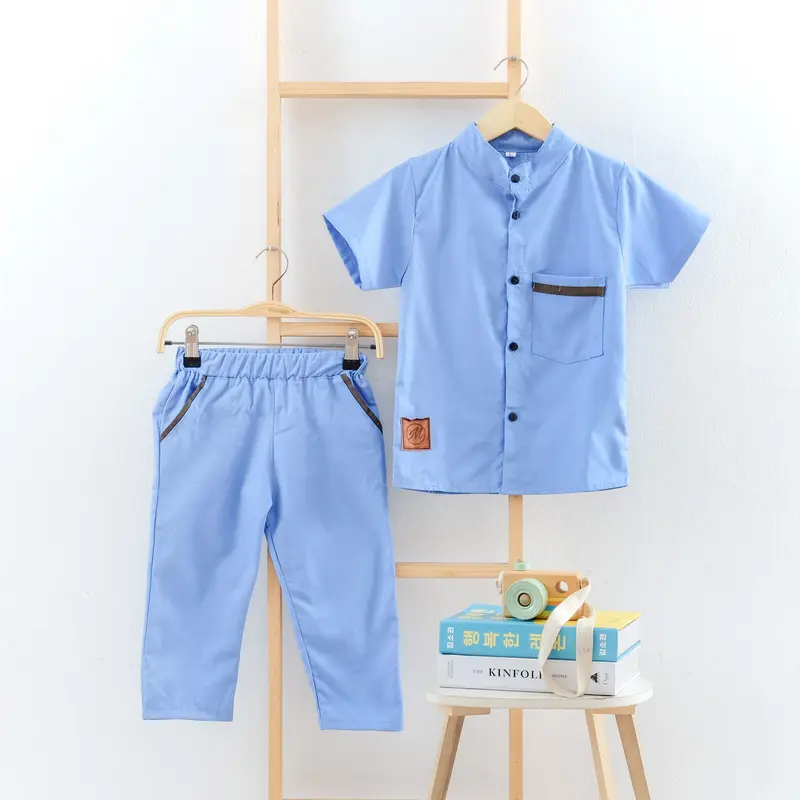 Stelan kemeja Koko Anak - Katun Sigaret Baju Celana STELAN KOKO ANAK Muslim Setelan koko anak, stelan koko set el pas 0-3 tahun size m(3-4thn) 3-4 tahun baju koko anak laki 1