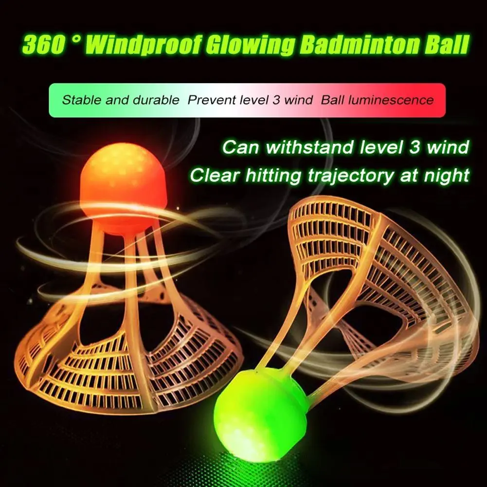 1 Pcs Nylon Luminous Windproof Badminton Super Durable Outdoor Fluorescent Light With Styro Foam Badminton