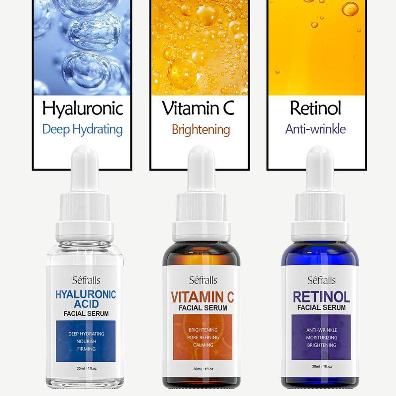 Product Introduction of Lifting Glowing Serums, 3 Counts Moisturizing & Firming Facial Serums for Reducing The Look Or The Signs Of Aging, Skincare Sets 23
