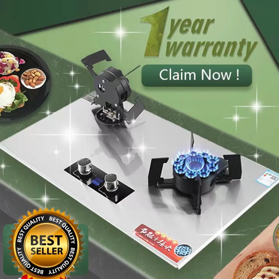 Magic Stove Stainless Steel Double Burner Hob Cooker Easy Clean Stove Dapur Masak Viral