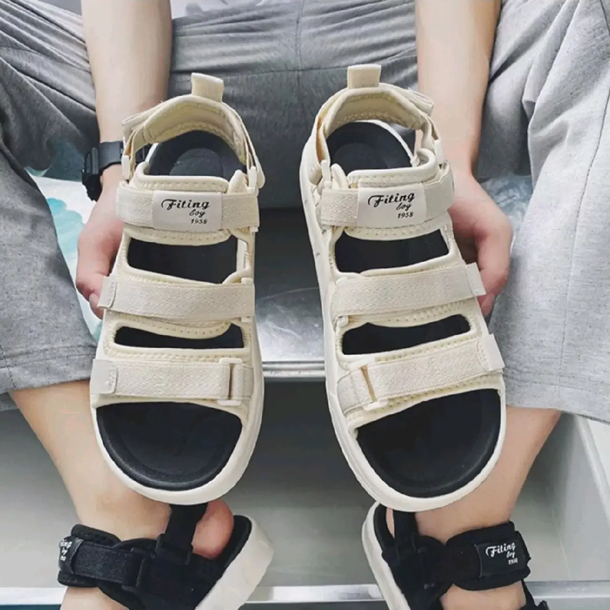 Sandal nữ đi học Unisex nam,nữ đế êm 3 quai,Dép quai hậu nữ siêu đẹp