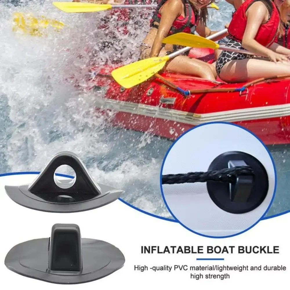 2Pcs New PVC Inflatable Boat Safety Rope Buckle Black Awning Buckle Anchor Rope Buckle Boat Safe Drag Rope Hook for Outdoor Adventures