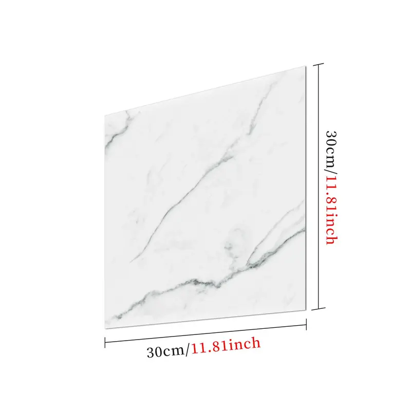 Marble Pattern Imitation Tile Self Adhesive Floor Sticker, Self Adhesive Vinyl, 10pcs Peel and Stick Waterproof Floor Decal, Wallpaper for Living Room, Vinyl Sticker, Adhesive Stickers, Sticker Decorations 1