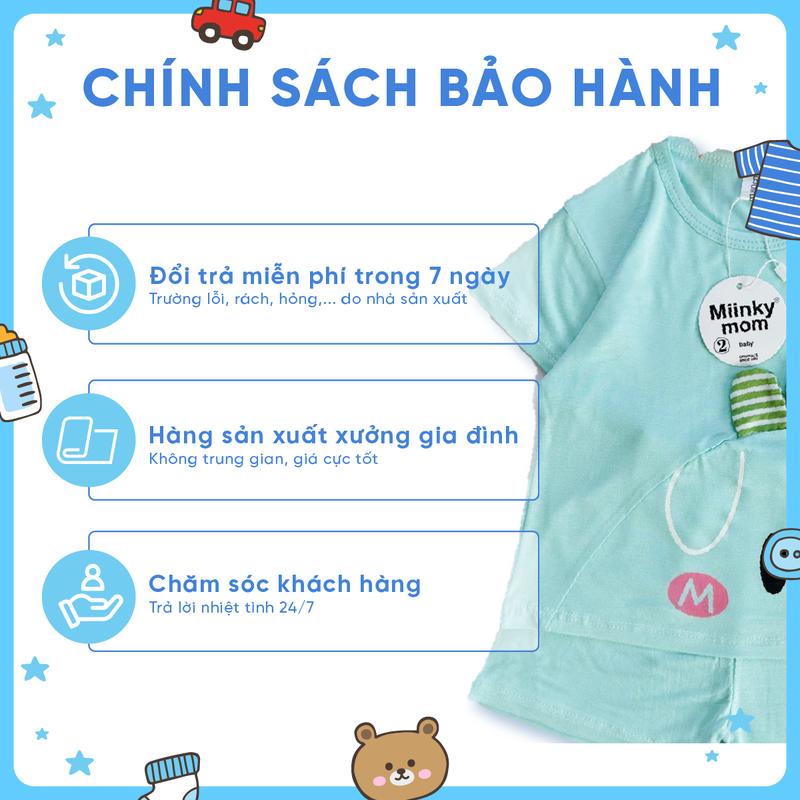 COMBO 3 Bộ Áo + Quần Thun Lạnh Tai Thỏ Đáng Yêu 2KID Cho Bé Trai, Bé Gái, 02 Size 7Kg - 16Kg 3