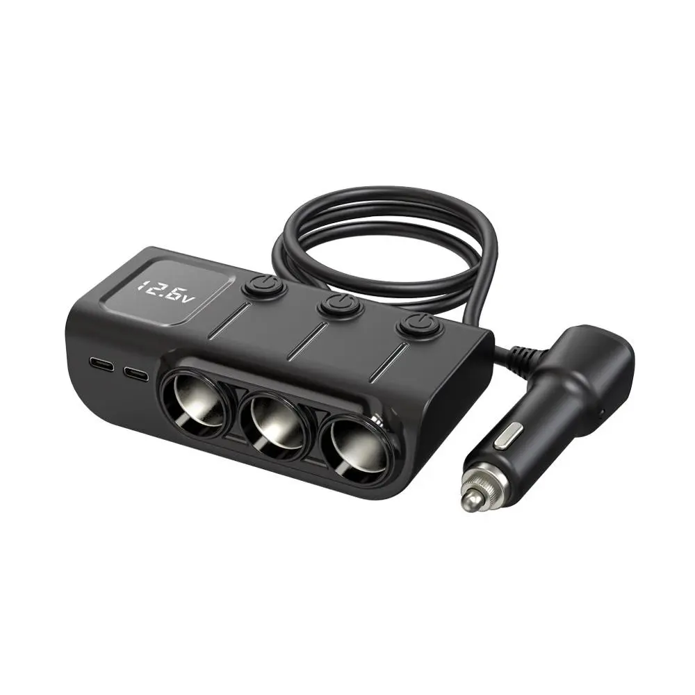 Multifunctional Car Charger, Multiport Mobile Phone Charging Car Charger With Digital Display, Car Interior Accessories