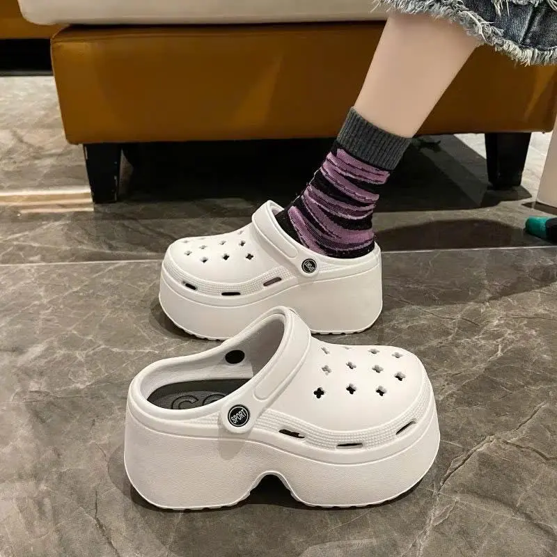 Dép Sandal Nữ Đế Cao 7cm Đính Kèm Sticker Dễ Thương - Depnuhottrend 2023 - DéP, Shoes 3