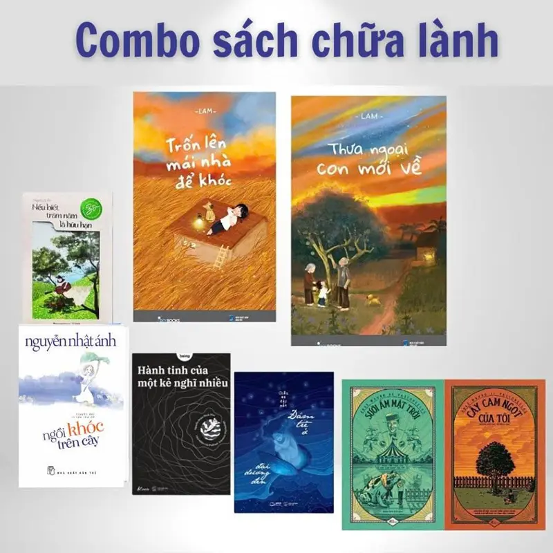 Sách - Combo Trốn + Thưa Ngoại + Hữu Hạn + Hành tinh + Đám Trẻ + Cam Ngọt + Sưởi Ấm + Ngồi Khóc Trên Cây 0