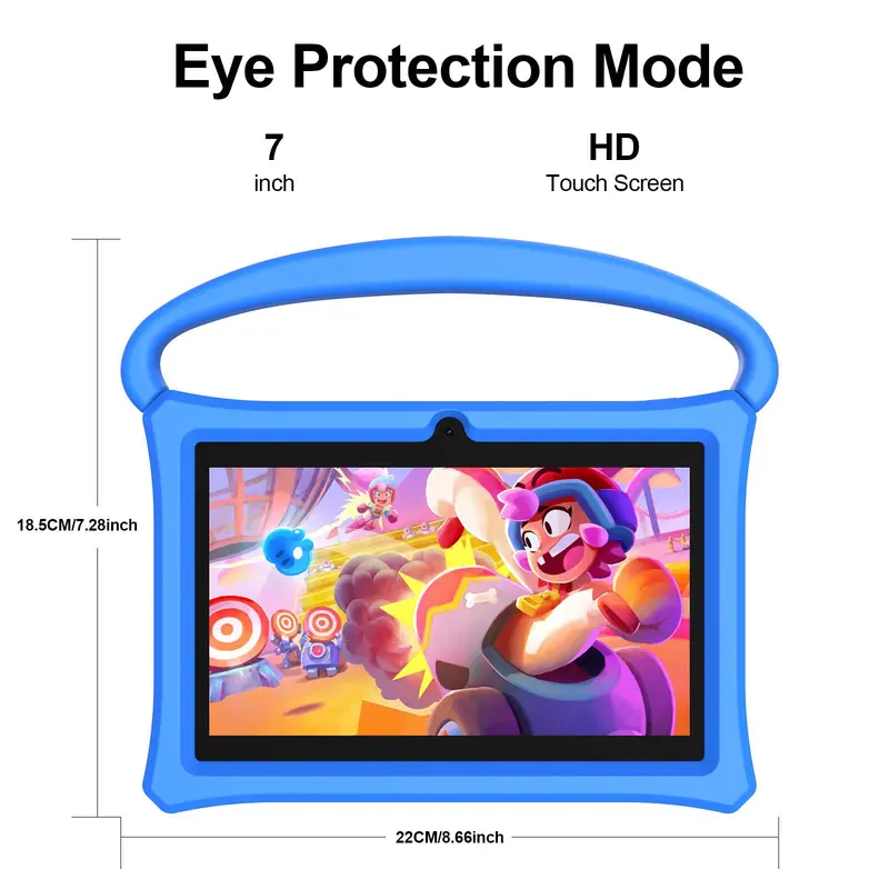 7 Inch Smart Tablet, 32G Android 13 Tablet with Silicone Protective Case & Holder, Educational Tablet, Gaming Tablet, Learning Tablet 1