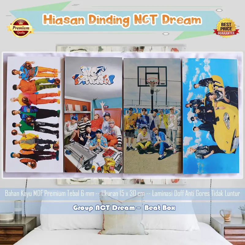 Hiasan Dinding Dream Walldecor paket 4 Buah Unofficial Kpop Merch Fans Made Pajangan Poster Kayu Kpop 2