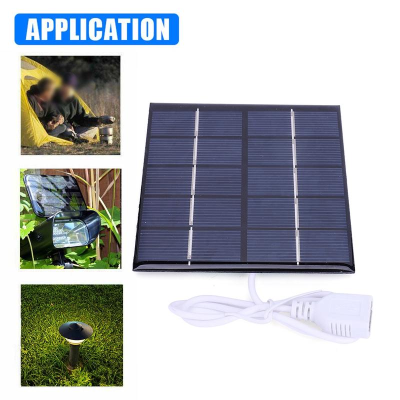 5W 5V Solar Battery Charger Board Outdoor Camping Power Bank Phone Charging 3