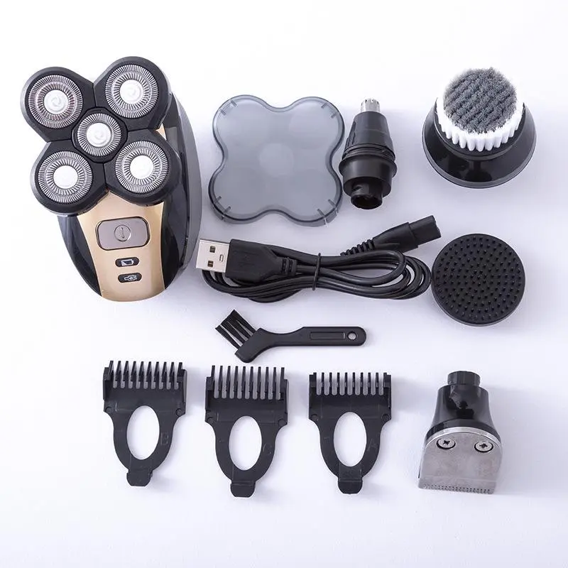 5 in 1 Electric Shaver, 1 Set Multifunctional Rechargeable Hair Trimmer, Professional Hair Clipper for Men, Ideal Beauty Gift