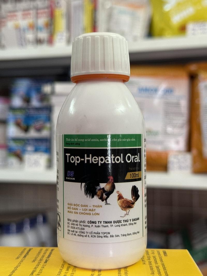 Product Introduction of Top-Hebatol Oral giải đ.ộ c gan, Thận, bổ gan, lợi mật, mau ăn chống lớn. Gà tre 2-3 giọt, gà lông 3-5 giọt dùng 3-5 ngày (thuốc bổ dùng cho gia súc, gia cầm) 7