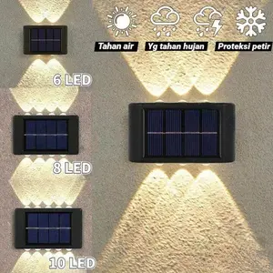 Lampu Dinding teras hias LED Lamp Taman Tenaga Matahari Surya Outdoor Solar Sensor Halaman Anti Air