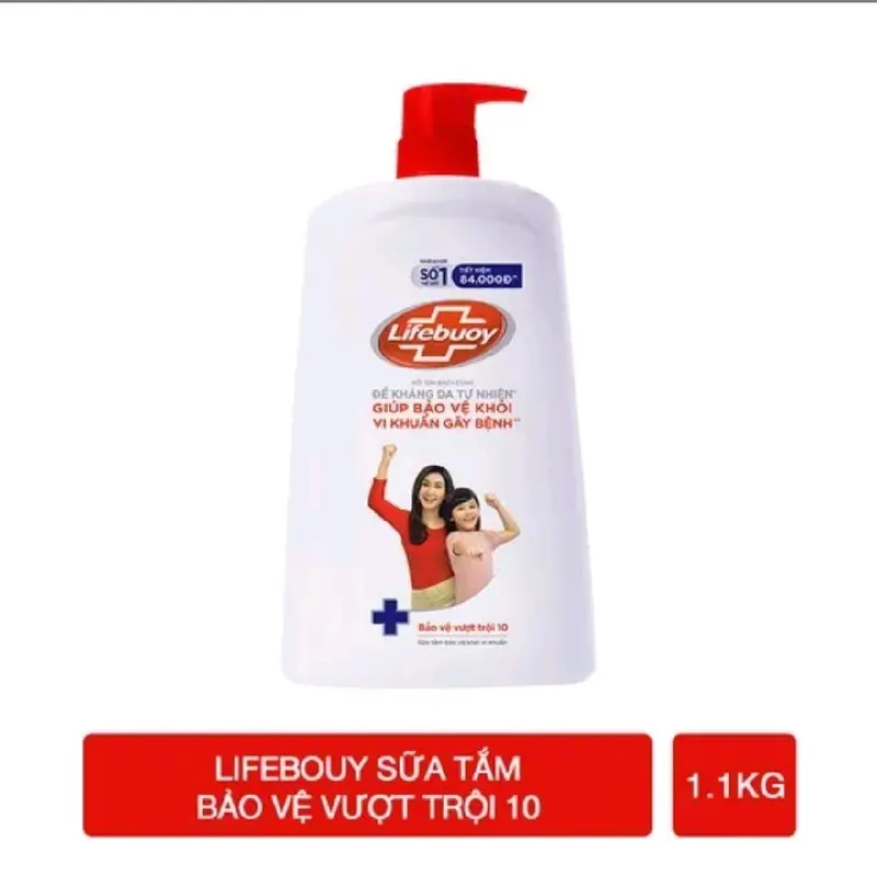 Sữa tắm Lifebouy công thức Vitamin + bảo vệ vượt trội 10, chai 1.1kg Dưỡng Da Body Women Nữ 0