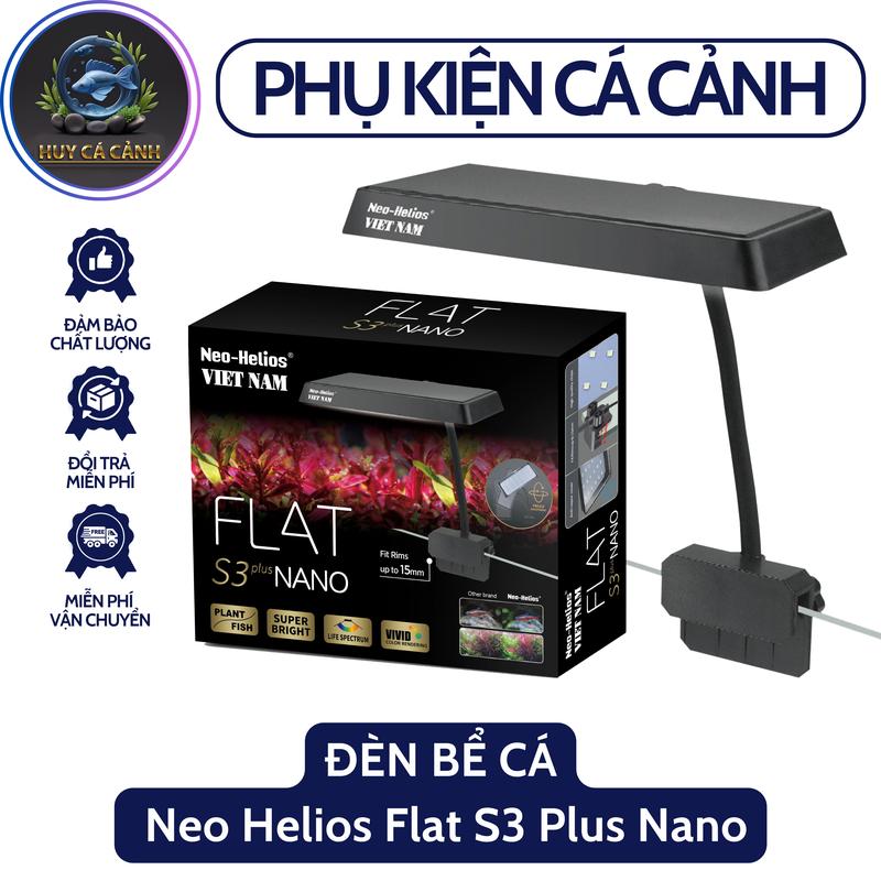 (Bản VietNam) Đèn bể cá Flat Nano S3 Pro RGB 13W đỏ cá không đỏ nước - đèn thủy sinh