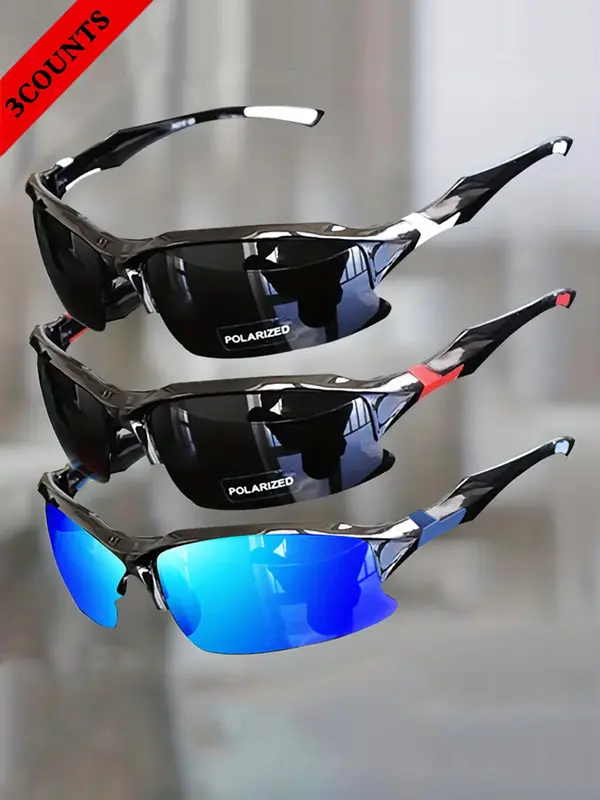 Unisex Sporty Semi-frame Wrap Around Sunglasses, Outdoor Cycling Driving Sunglasses, Biking Sunglasses, Fashion Accessories for Men & Women, Bicycle Shades 2