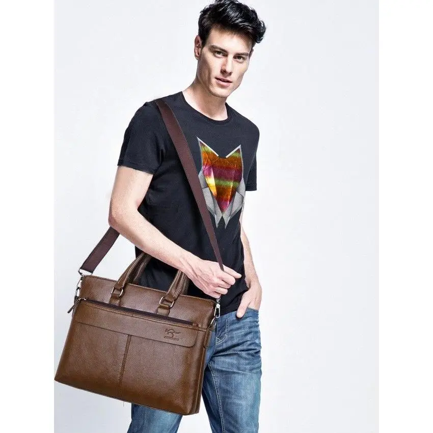2025 New Large Capacity Men's Business Travel Horizontal Handbag Business Briefcase Shoulder Bag Crossbody Bag Men's Hot Sale