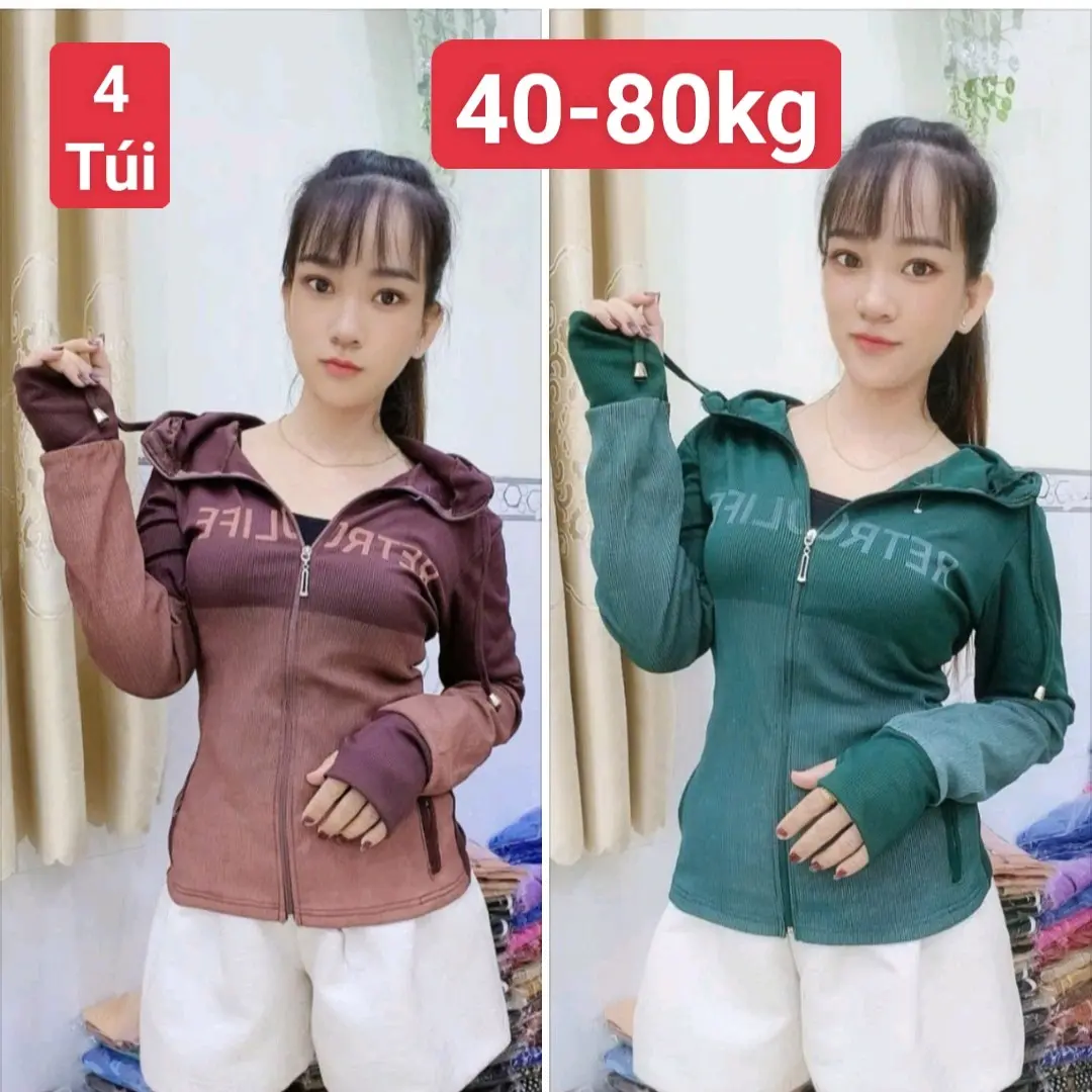 ( 40-80kg )áo khoác tâm lạnh,loang màu, dáng dài, 4 túi, có nón