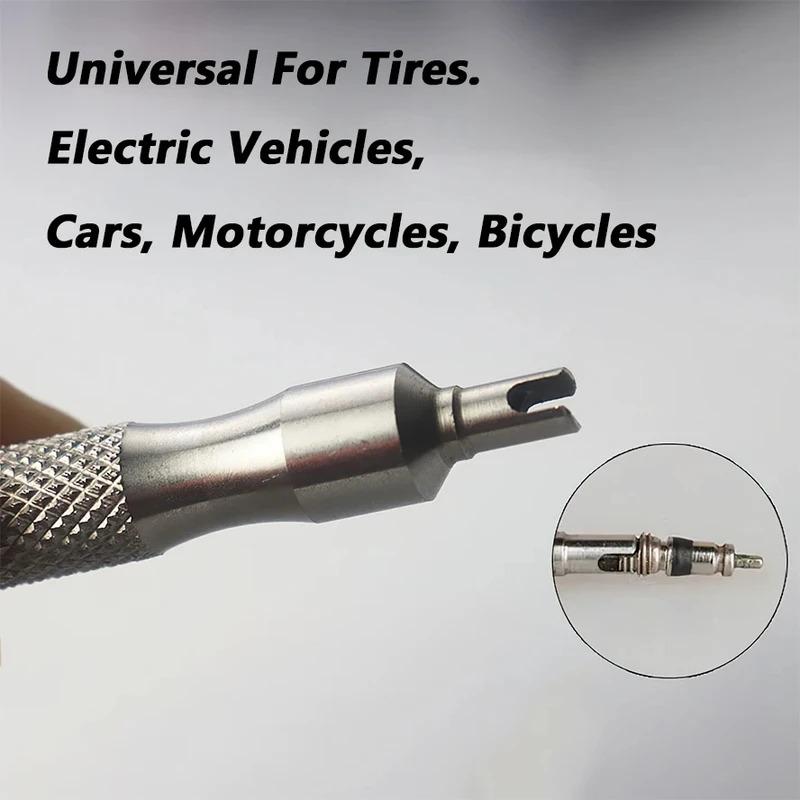 Tuốc Nơ Vít Phục Hồi Lốp Xe, Chất Liệu Thép Không Gỉ, Dành Cho Lốp Xe Ô Tô Và Xe Máy, Dụng Cụ Tháo Lõi Van, Có Móc Chìa Khóa 3