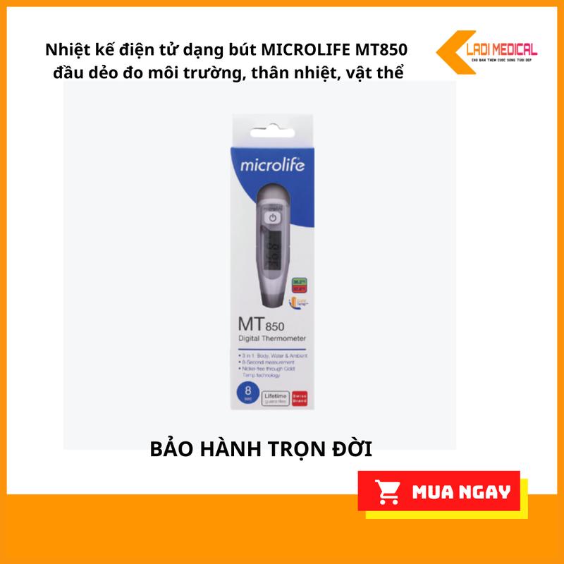 Nhiệt kế điện tử dạng bút MICROLIFE MT850 đầu dẻo đo môi trường, thân nhiệt, vật thể