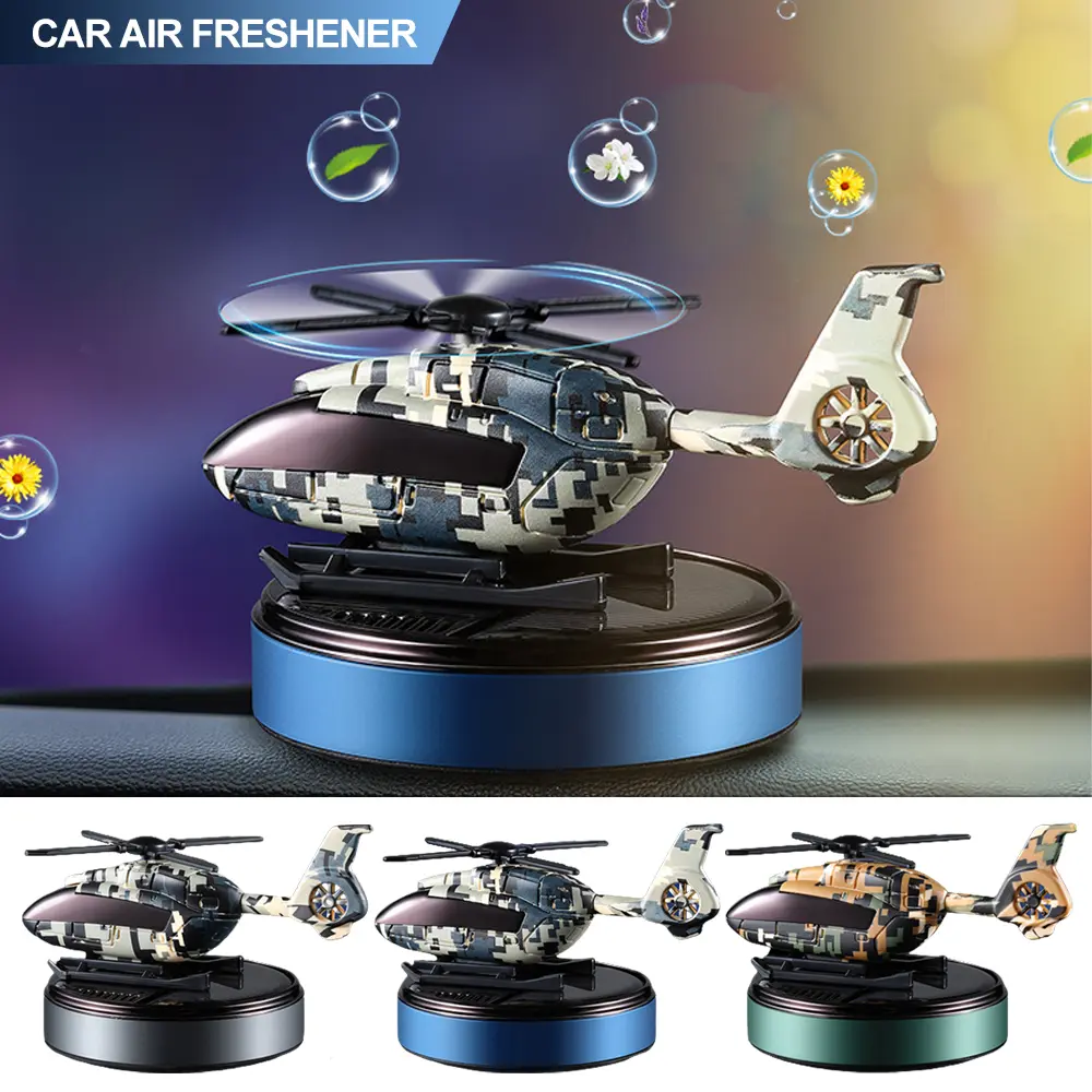 DA Solar Car Air Freshener Interior Helicopter Decoration Accessories Propeller Rotating Auto Flavoring ​Perfume Diffuser Supplies #456116