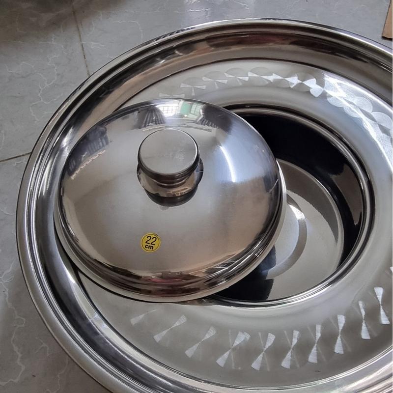 Nồi lẩu nón vành 20cm inox đường kính vành nồi 42cm nấu được mọi loại bếp kể cả bếp từ