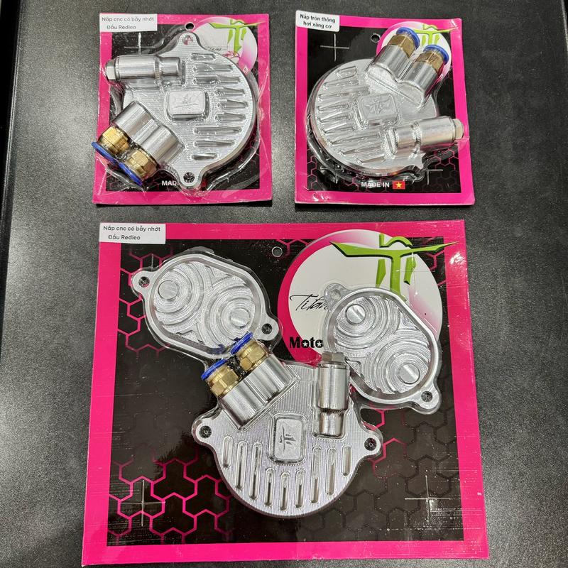 Nắp tròn lớn Nhôm CNC thông hơi FI và xăng cơ cho Wave 110, Super Dream - Phụ Tùng Phụ Kiện, sản xuất tại Việt Nam