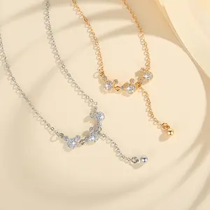 LM812 Kalung Titanium Fashion Korea Berlian Liontin Klavikula Rantai Kalung Wanita Aksesoris necklace