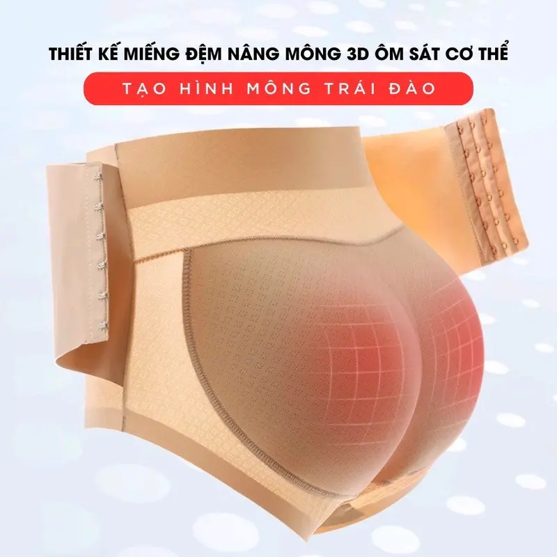 Quần Độn Mông kèm Nịt Bụng Cài Trước Đáy Cotton Mềm Kháng Khuẩn Hàng Đẹp Nữ Kim Tuyến Đen ÁO Voi 1