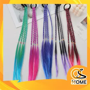 BISA COD F6408 Wig Rambut Palsu Motif Kepang / Rambut Palsu Kuncir Kuda / Wig Rambut Fashion Hair Band / Hair Extension Warna Warni