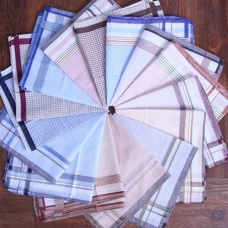 Handkerchief Towels Multicolor Plaid Stripe Men Women Pocket for Wedding Party Business Chest Towel Handkerchiefs Scarves