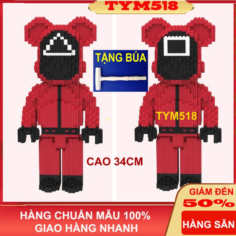 xếp hình Squid game trò chơi con mực lắp ráp nanobock nano 3d cho bé