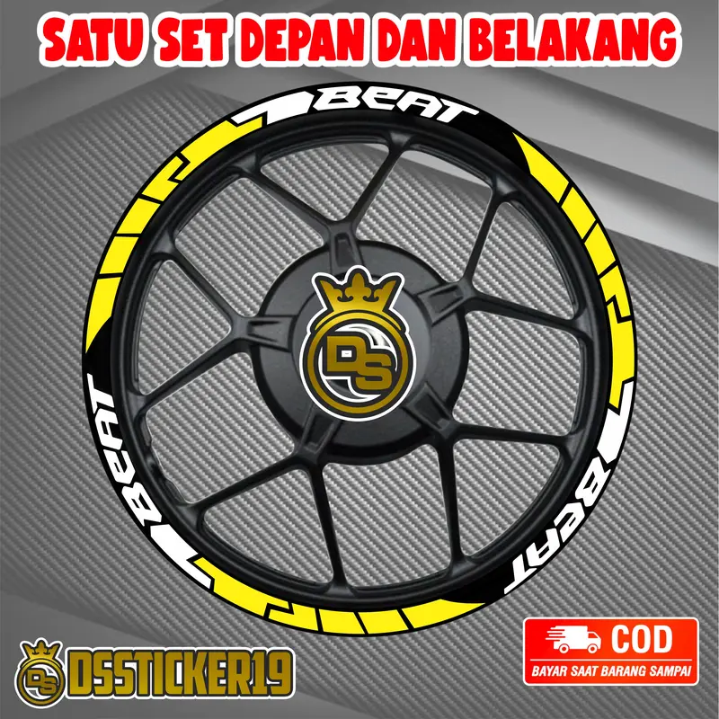 STIKER VELEG HONDA BEAT BARU DAN LAMA STICKER CUTTING LIS VELG BEAT Motorcycle 1