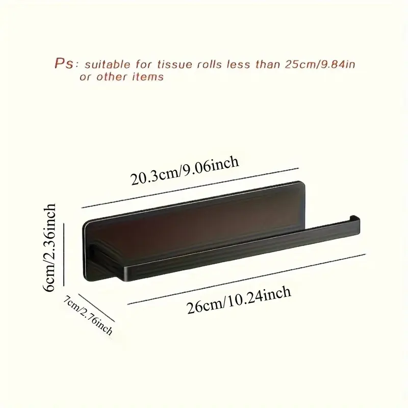 Stainless Steel Paper Towel Holder, 1 Count Wall Mounted Kitchen Roll Organizer, No-drill Cling Film and Cloth Storage Rack, Restroom Supplies, Home Goods 2