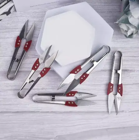 Gunting PIN 1433A Gunting Potong Benang / Cekris Stainless Merah