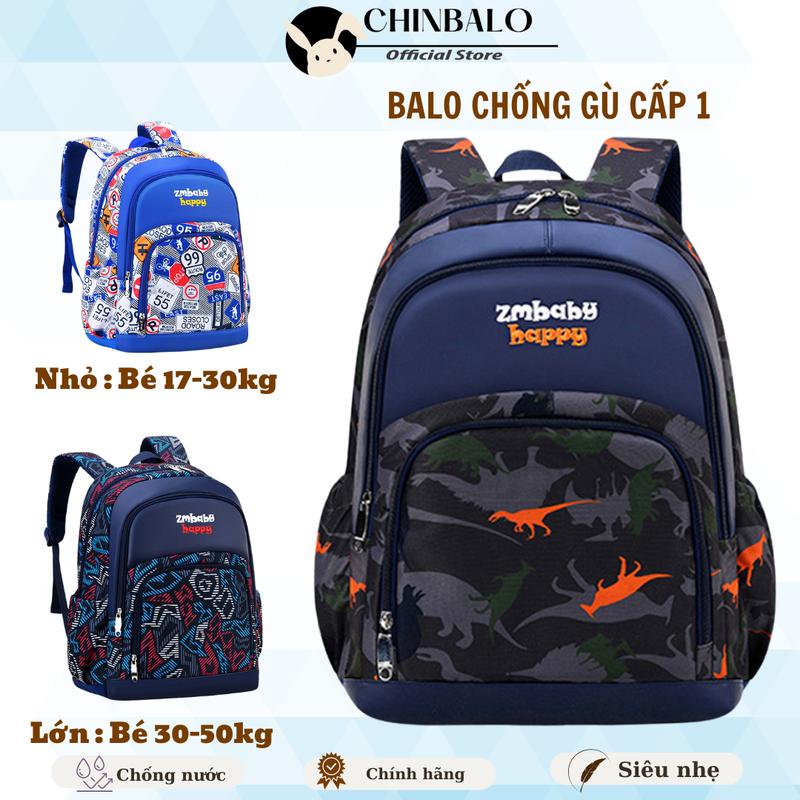 Balo chống gù cấp 1 cho bé trai lớp 1-6 chất liệu vải trượt nước cao cấp chống rách balo siêu nhẹ  Chinbalo store