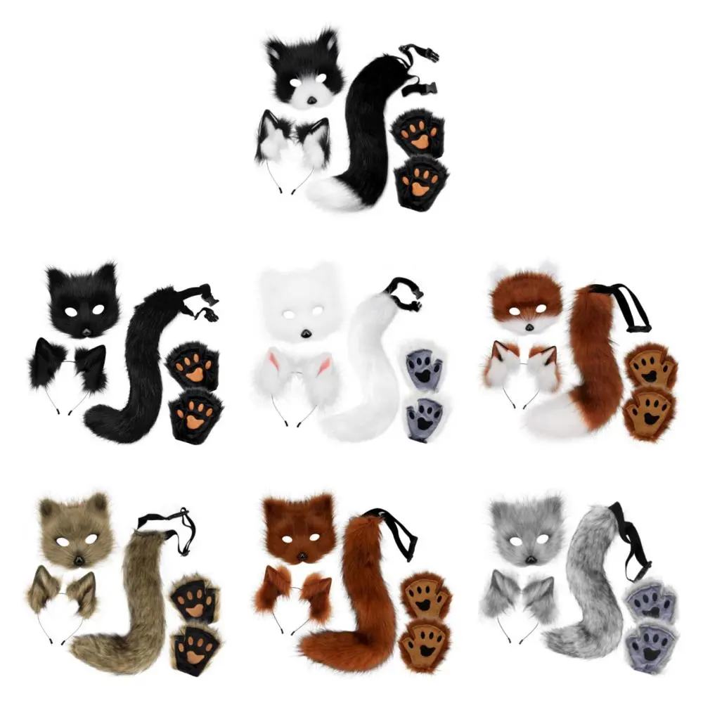 Bộ Mặt Nạ Và Đuôi Therian, Phụ Kiện Hóa Trang, Tai Động Vật, Băng Đô, Cho Trang Phục Tiệc Halloween, Dạ Hội, Ngày Lễ, Lễ Hội, Biểu Diễn Sân Khấu
