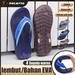 INKAYNI Simple Sandal Pria Karet Empuk Anti Slip Sandal Jepit Pria Anti Abu Dan Anti Licin Sepatu Sandal jelly slip on Sandal Jepit Kekinian EVA sandal slop Ringan Casual Full Karet Dewasa Sandal Pria Slop Karet Ori 39-44 Sandal Selop Pria Sandal Murah
