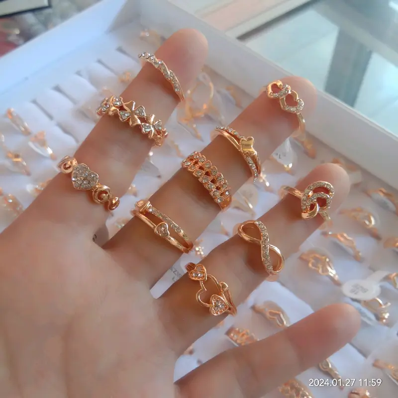 Cincin Rhodium rose gold Cantik Perempuan 2