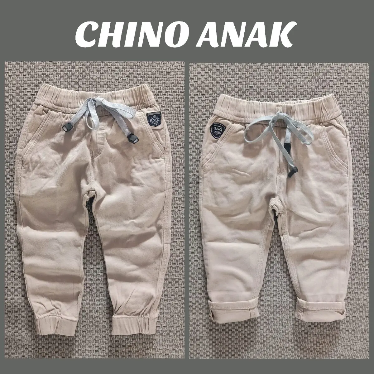 CELANA CHINO PREMIUM ANAK COWOK CREAM JOGER STANDARD