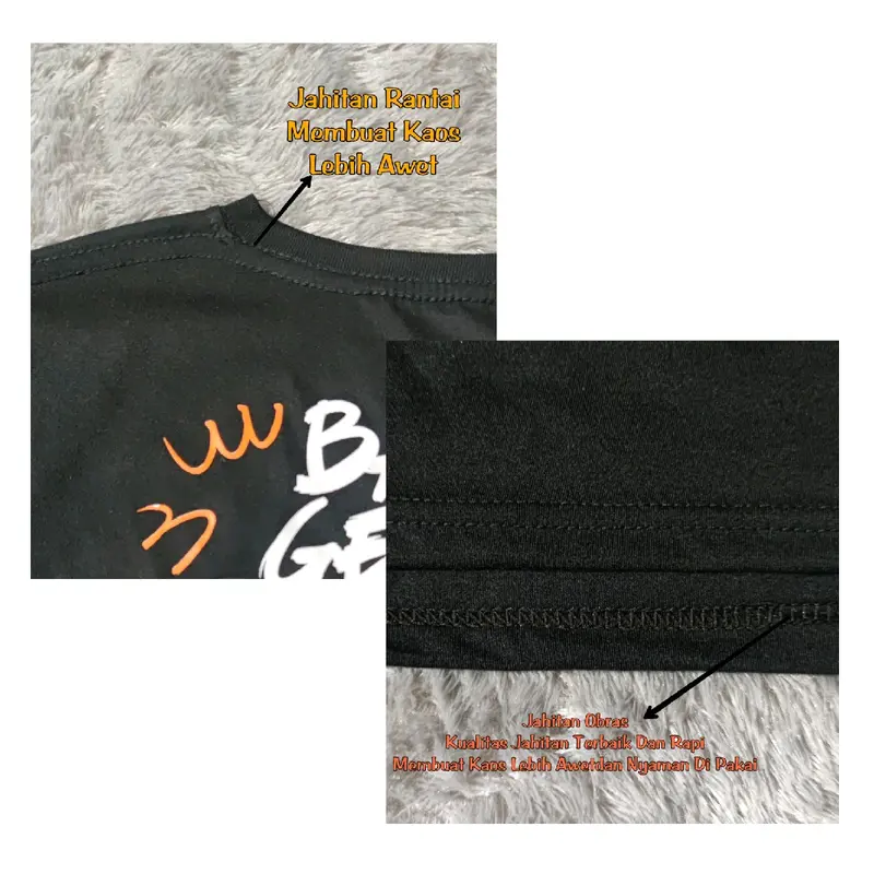 T-shirt unisex kaos distrocowok warna bahan katun kombet 30s lembut nyaman Combed Sablon Baju Pria 3