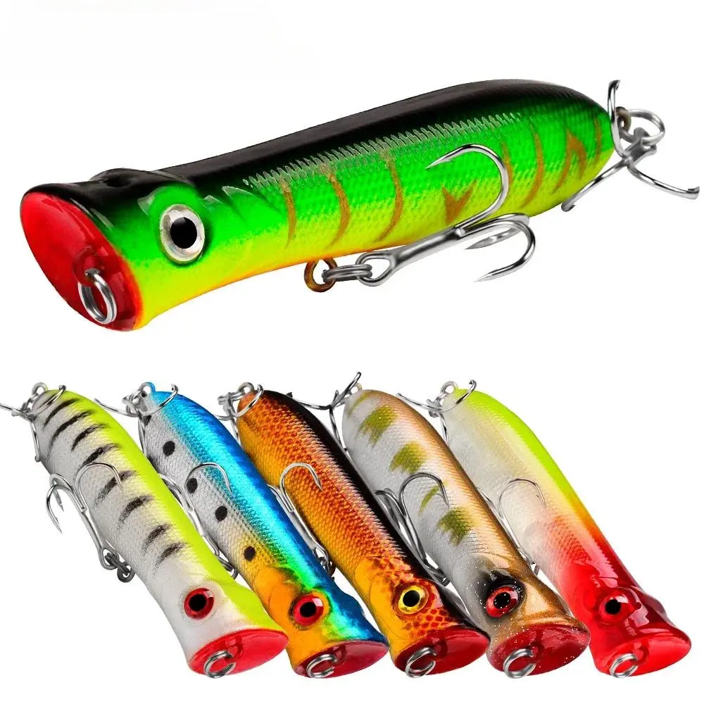 1Pcs Popper Sinking Fishing Lures Crankbait Artificial Fishing Lure 8cm 12g Hard Bait Wobblers Fishing Tackle Seawater 6# Hook