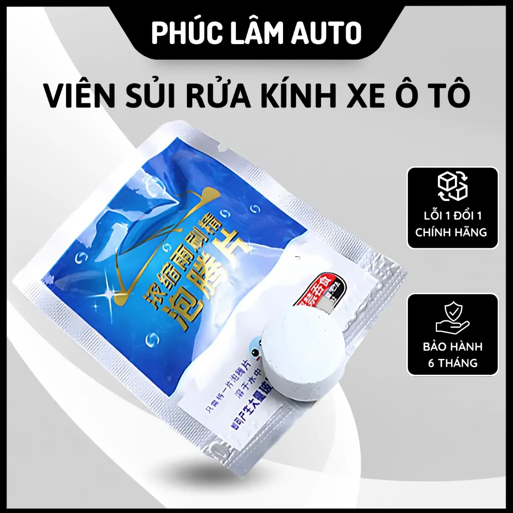 Viên sủi rửa kính ô tô xe hơi tiện dụng.