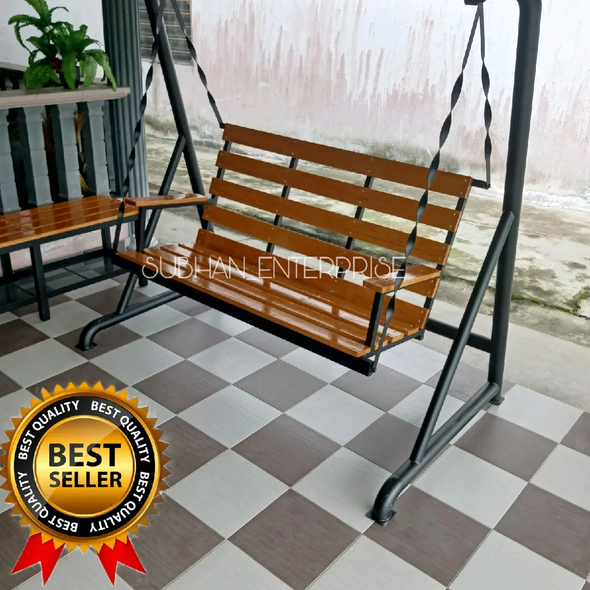 swing chair Assembled Besi Kayu Buaian
