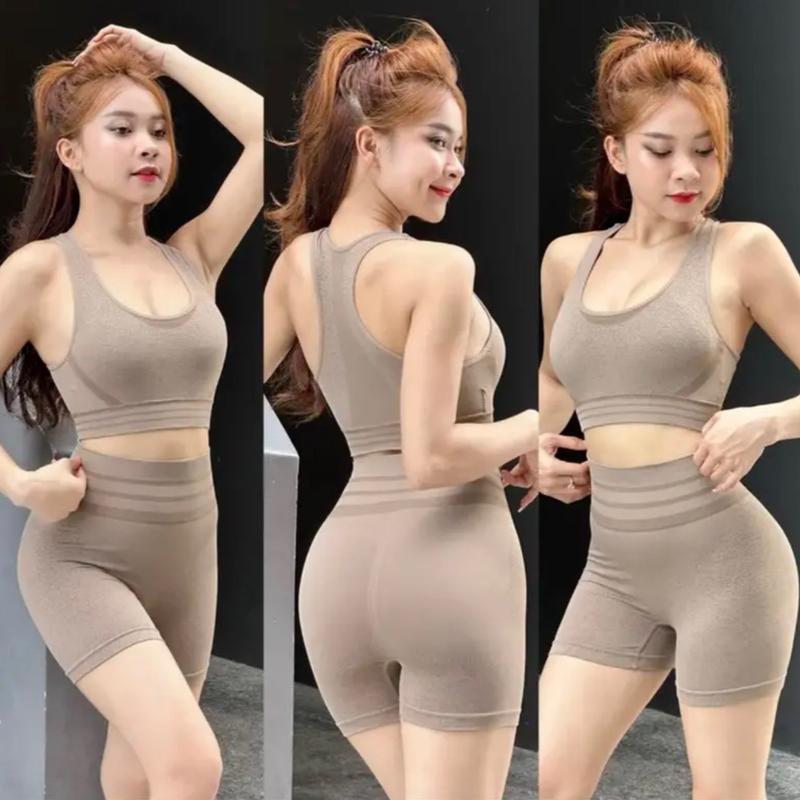 B01: Bộ Quần và Áo Thể Thao Tập Gym Yoga Chất Cotton Mềm Mịn Co Giãn Đàn Hồi Tốt Tập Yoga Sport Top