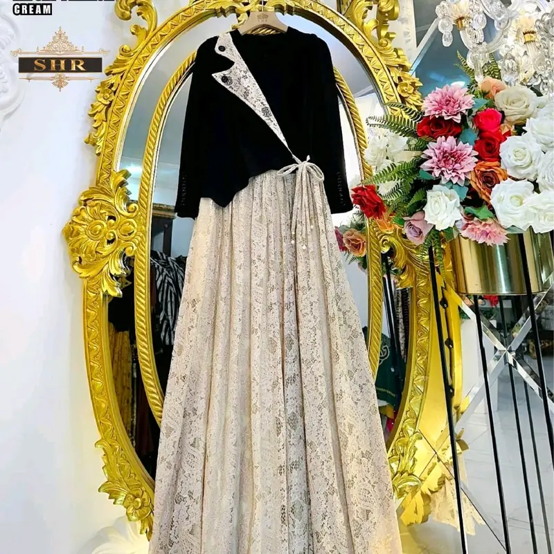 Gamis SHR Brokat Cream 4