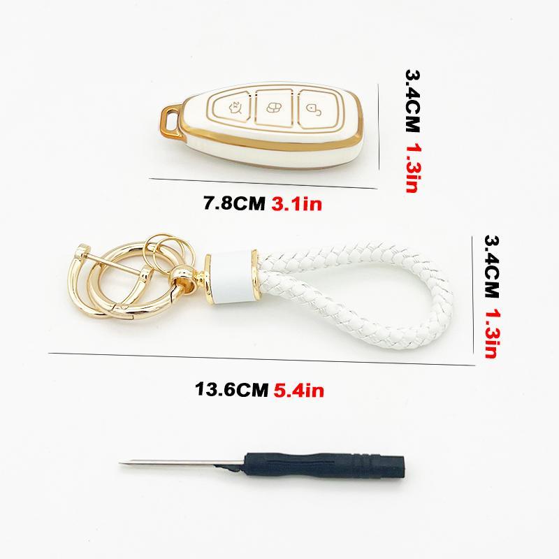 Fashion TPU Car Key Case With Keychain, Car Key Cover For Ford, Car Key Cover with Key Chain 5