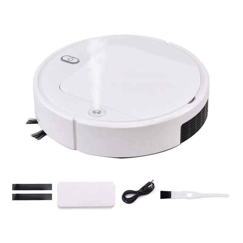 Robot hút bụi thông minh, Hoàn toàn tự động, 3 trong 1, Sạc USB, Robot quét dọn, Chức năng hút bụi và lau khô và ướt, với chức năng khử trùng bằng tia cực tím, Máy làm sạch 6