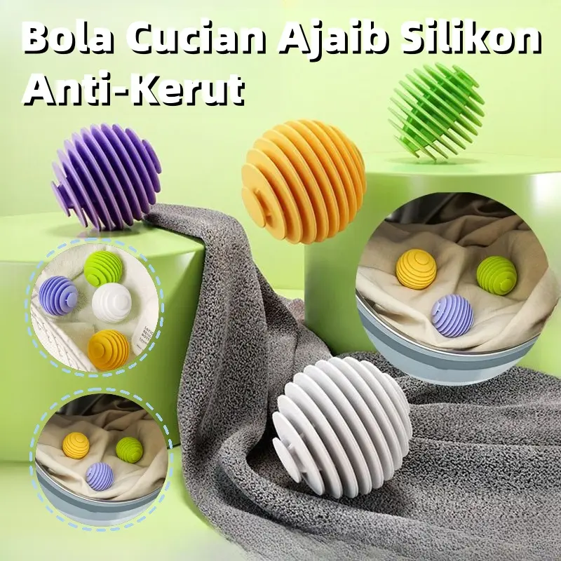 3-Pack Bola Cucian / Silikon / Dapat Digunakan Kembali / Bola Cucian Ajaib Silikon Untuk Mesin Cuci / Anti-Kerut /Karet