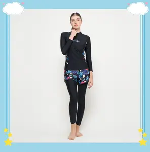 31013 -01 Baju renang / dewasa / lengan panjang / cewek / wanita / satu set/ murah / celana panjang / pakaian renang / antiuv / motif